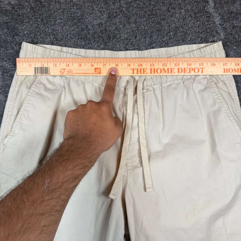 Zara Mens Beige Jogger Pants Elastic Waist Drawstring Global Standards Tan L